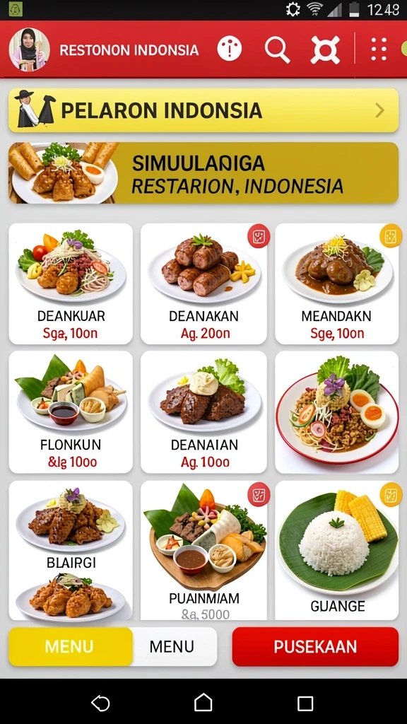 Tampilan menu yang rapi memudahkan navigasi pengguna.