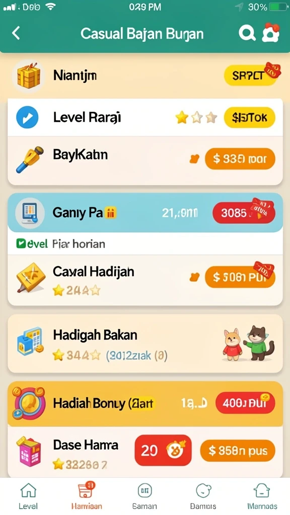 Varian permainan yang lengkap dan menarik.