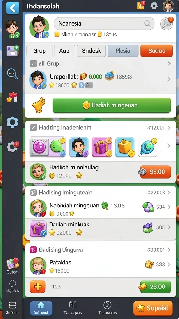 Grafis yang menarik dan berwarna-warni.